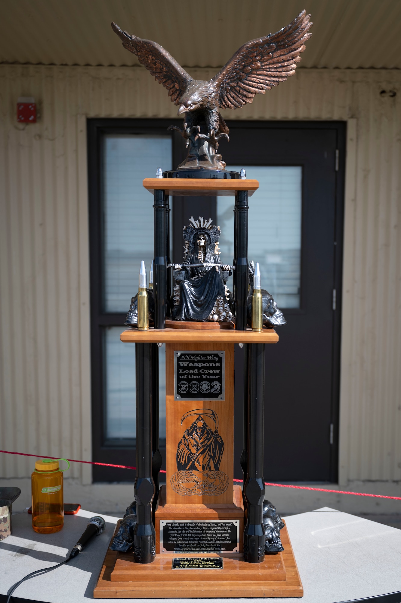 The weapons load crew of the year competition is held annually to determine the best load crew out of the four fighter generation squadrons at Seymour Johnson Air Force Base, North Carolina. The competition focuses on team’s accuracy, safety and efficiency.