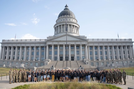 Freedom Academy delegates and counselors gather for a group photo