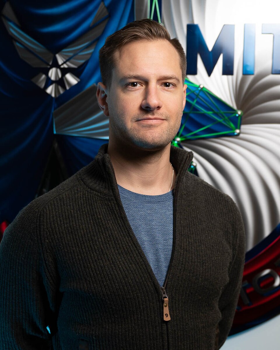 Portrait of Maj. Kyle McAlpin, AI Accelerator Project Liaison. (U.S. Air Force photo by Tech. Sgt. Brycen Guerrero)