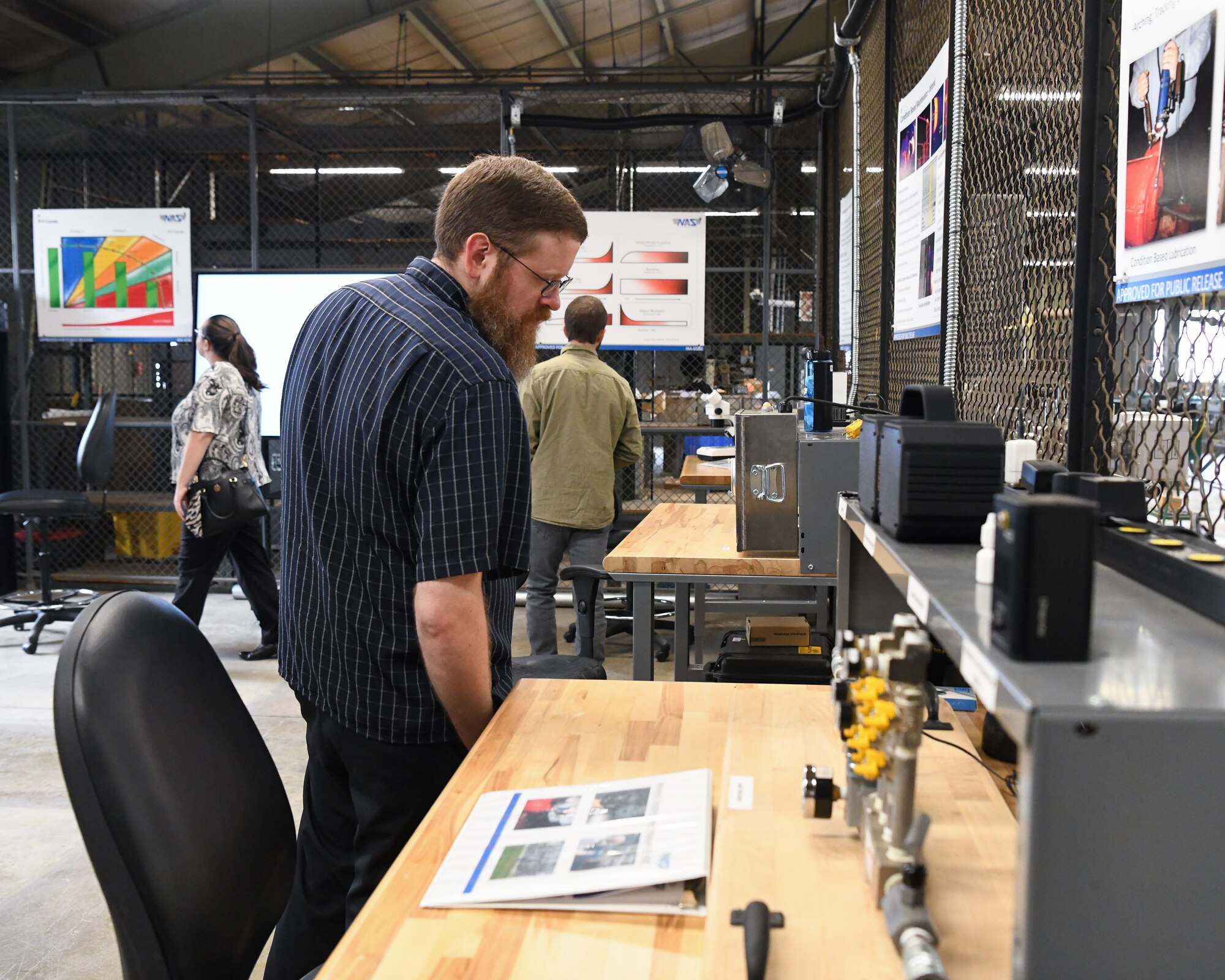 Man looking at informational display