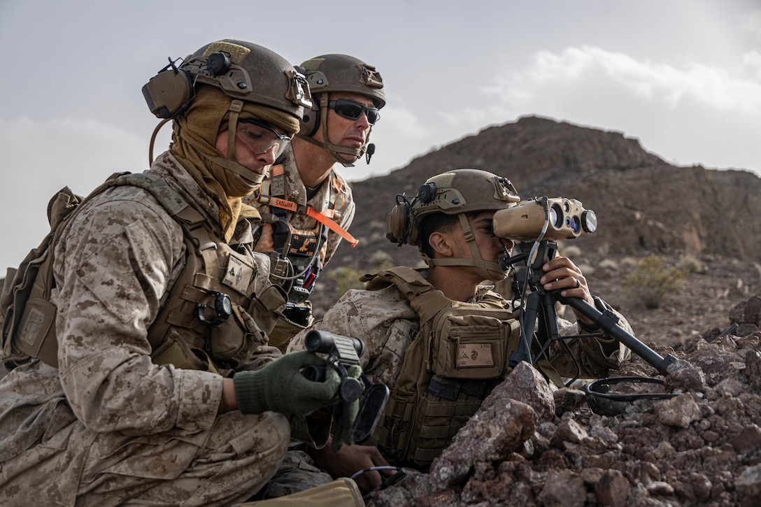 U.S. Marines training in the desert