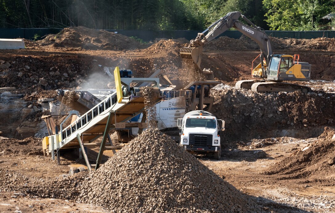 More than 70,000 cubic yards of earth materials have been reused in multiple ways in construction of the Louisville VA Medical Center in Louisville, Kentucky.