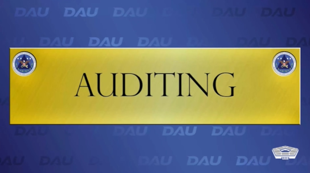image of word auditing with blue background