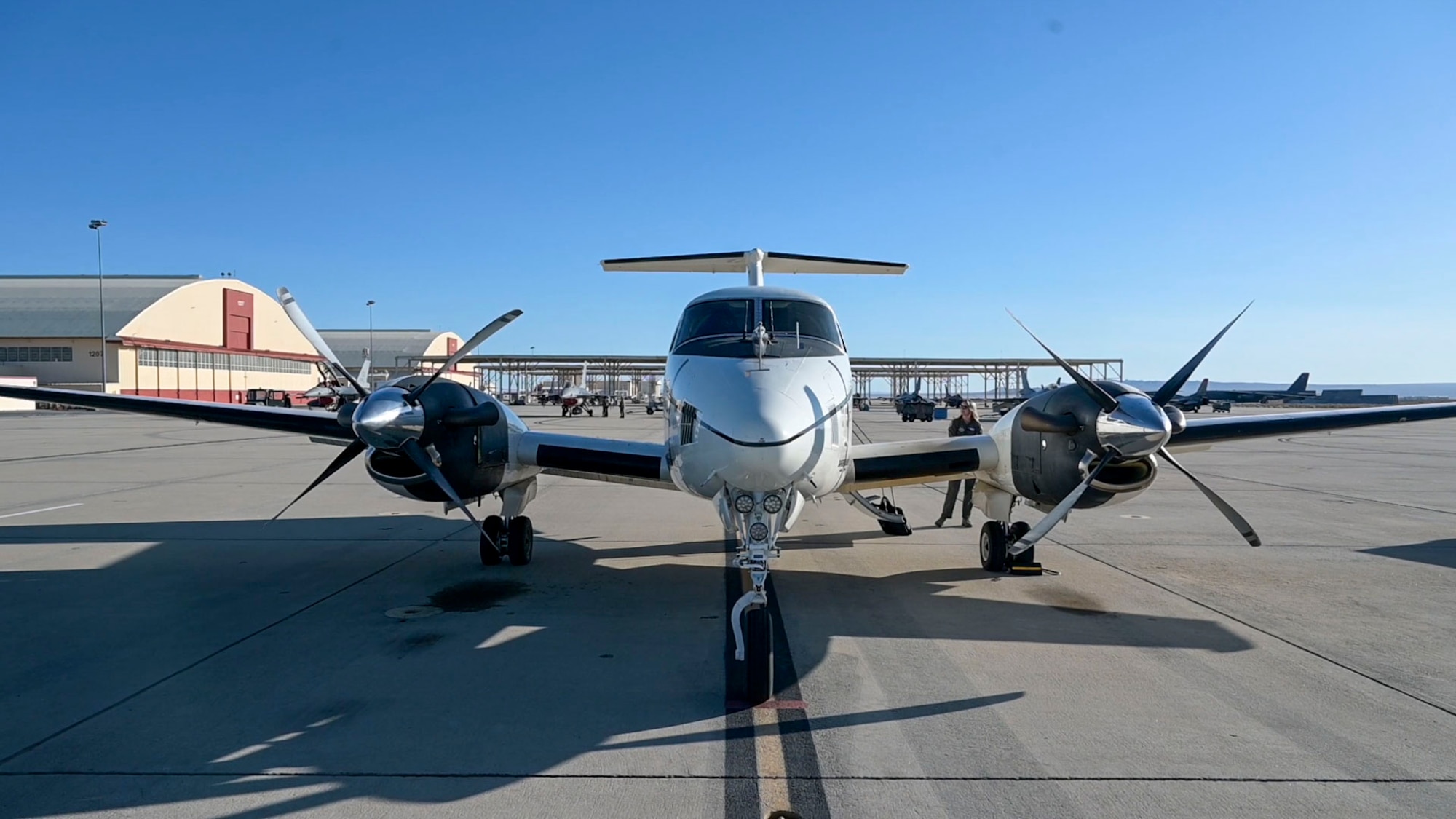 The last event USAF TPS event is the First Flight sortie, flown in the C-12 aircraft with the student pilot and engineer planning for the scenario of the very first flight of a brand-new airplane.