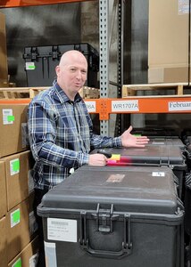 John Jeske is pictured in the warehouse at the U.S. Army Medical Materiel Agency’s Medical Maintenance Operations Division at Hill Air Force Base, Utah. Jeske, interim production controller at MMOD-Hill, was recently named USAMMA’s Civilian of the Year award winner.