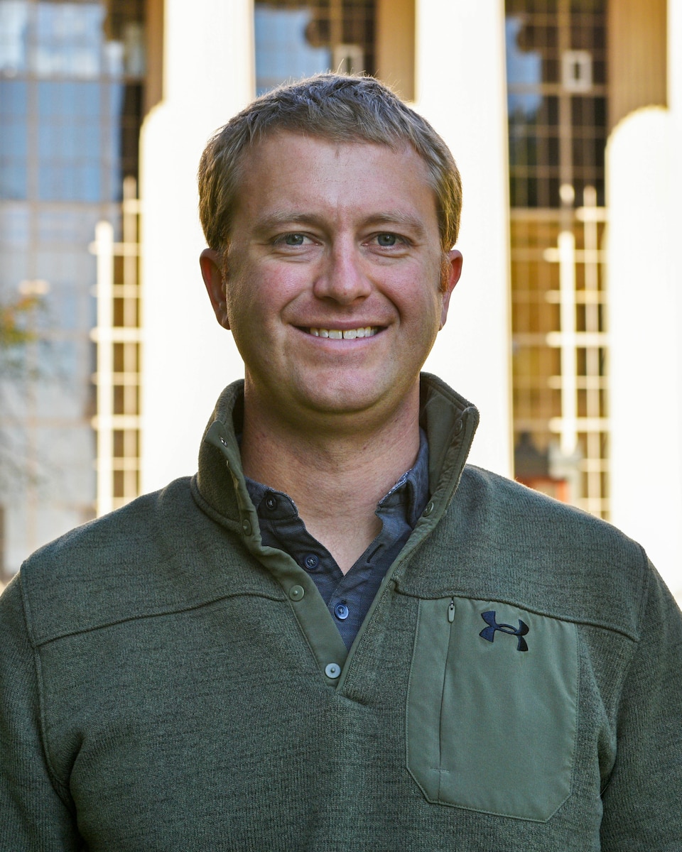 Portrait of Maj. Eric Robinson, AI Accelerator team member. (U.S. Air Force photo by Senior Airman Ashley Thrash)