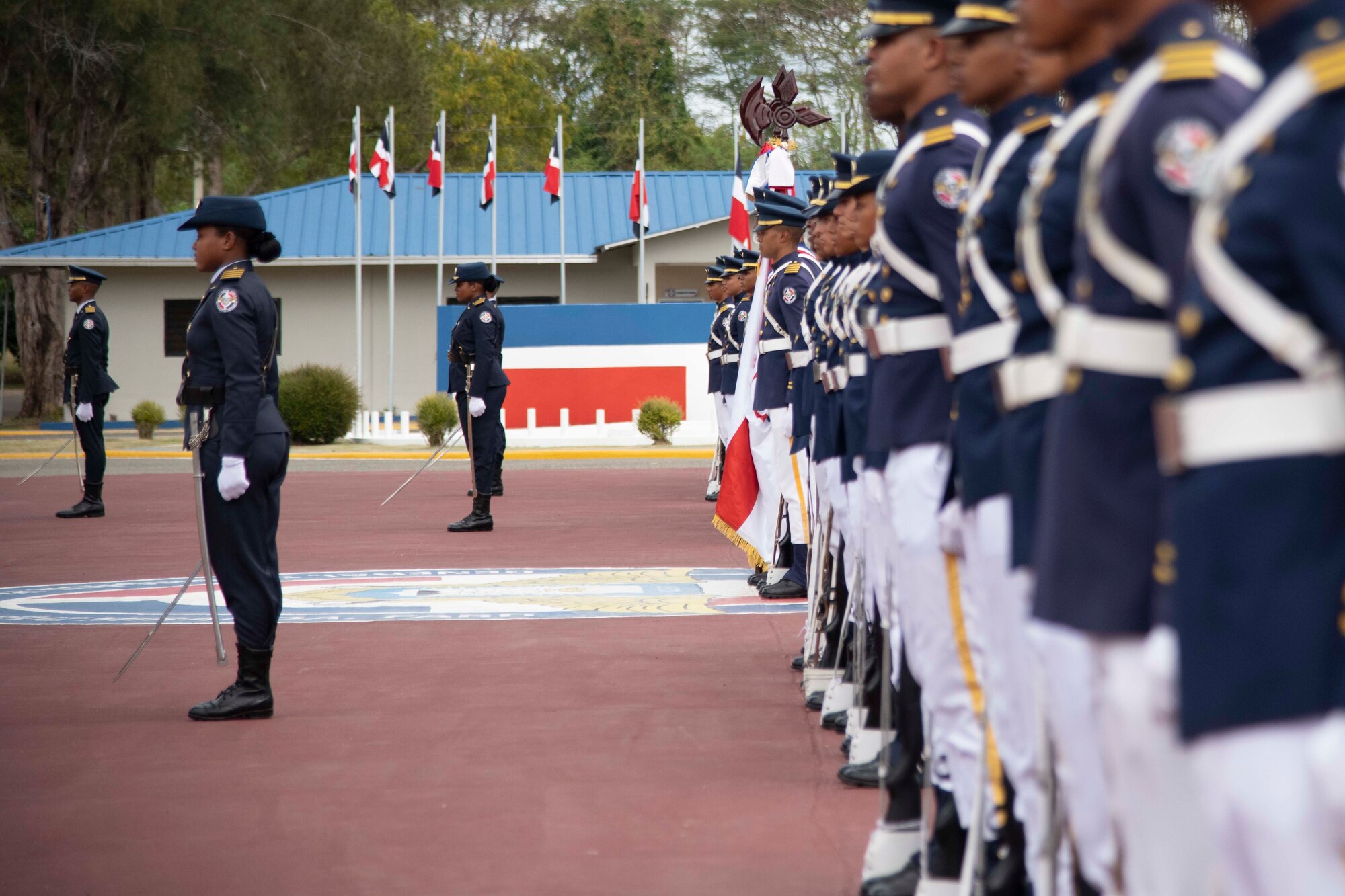 Cadets stand at attention
