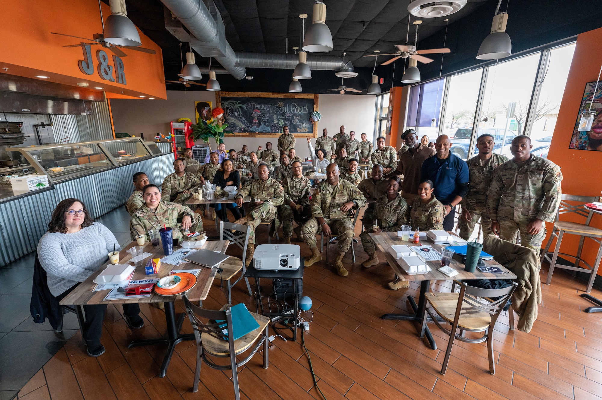 A photo of Airmen posing