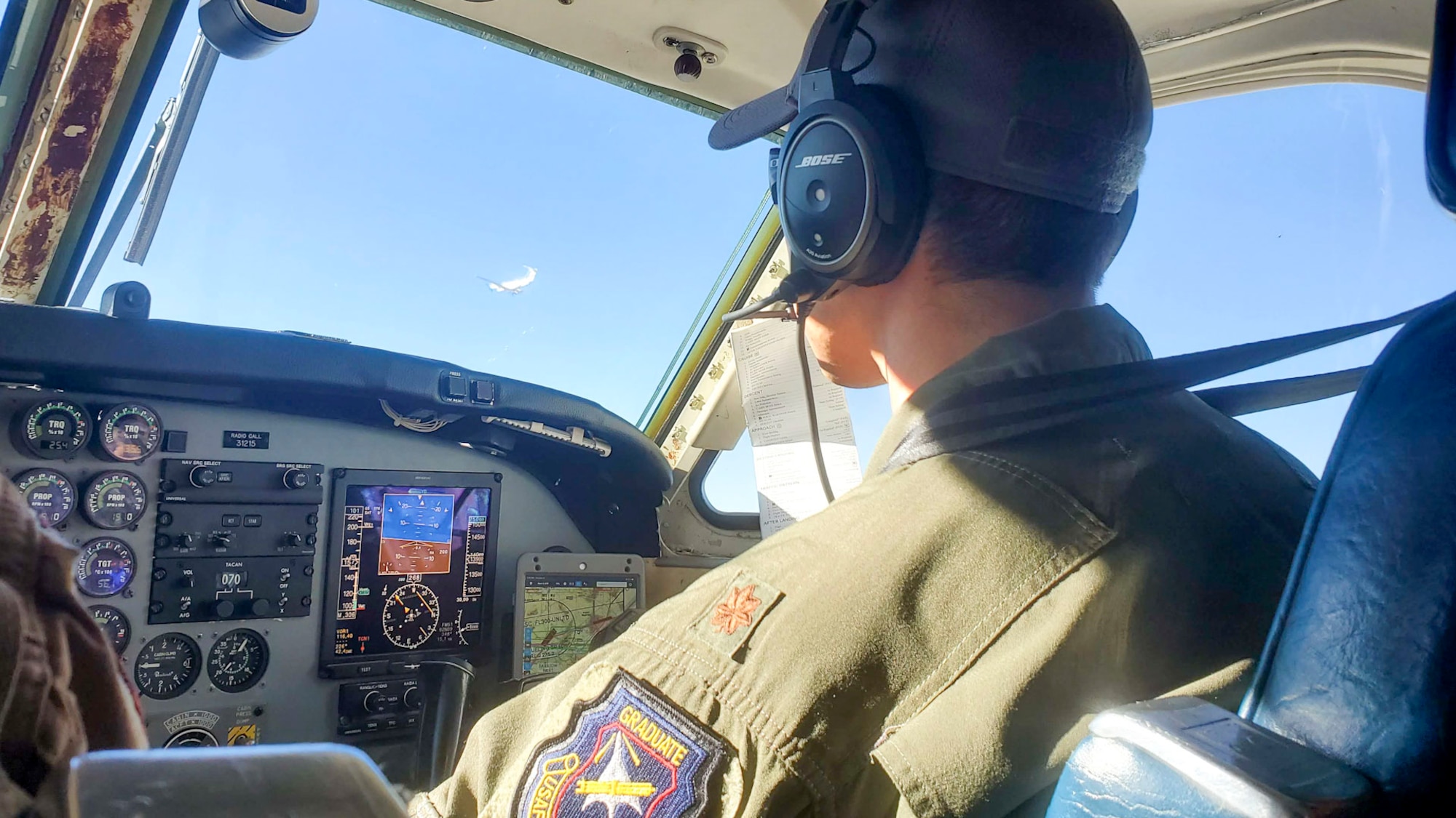 The last event USAF TPS event is the First Flight sortie, flown in the C-12 aircraft with the student pilot and engineer planning for the scenario of the very first flight of a brand-new airplane.