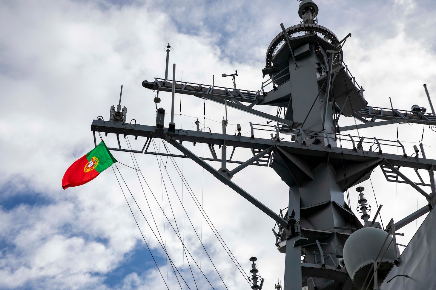 FUNCHAL, Portugal (Feb 24, 2023) The Arleigh Burke-class guided-missile destroyer USS Porter (DDG 78) flies the Flag of Portugal while moored in Funchal, Feb. 24, 2023. Porter is on a scheduled deployment in the U.S. Naval Forces Europe area of operations, employed by the U.S. Sixth Fleet to defend U.S., allied and partner interests. (U.S. Navy photo by Mass Communication Specialist 2nd Class Sawyer Connally)