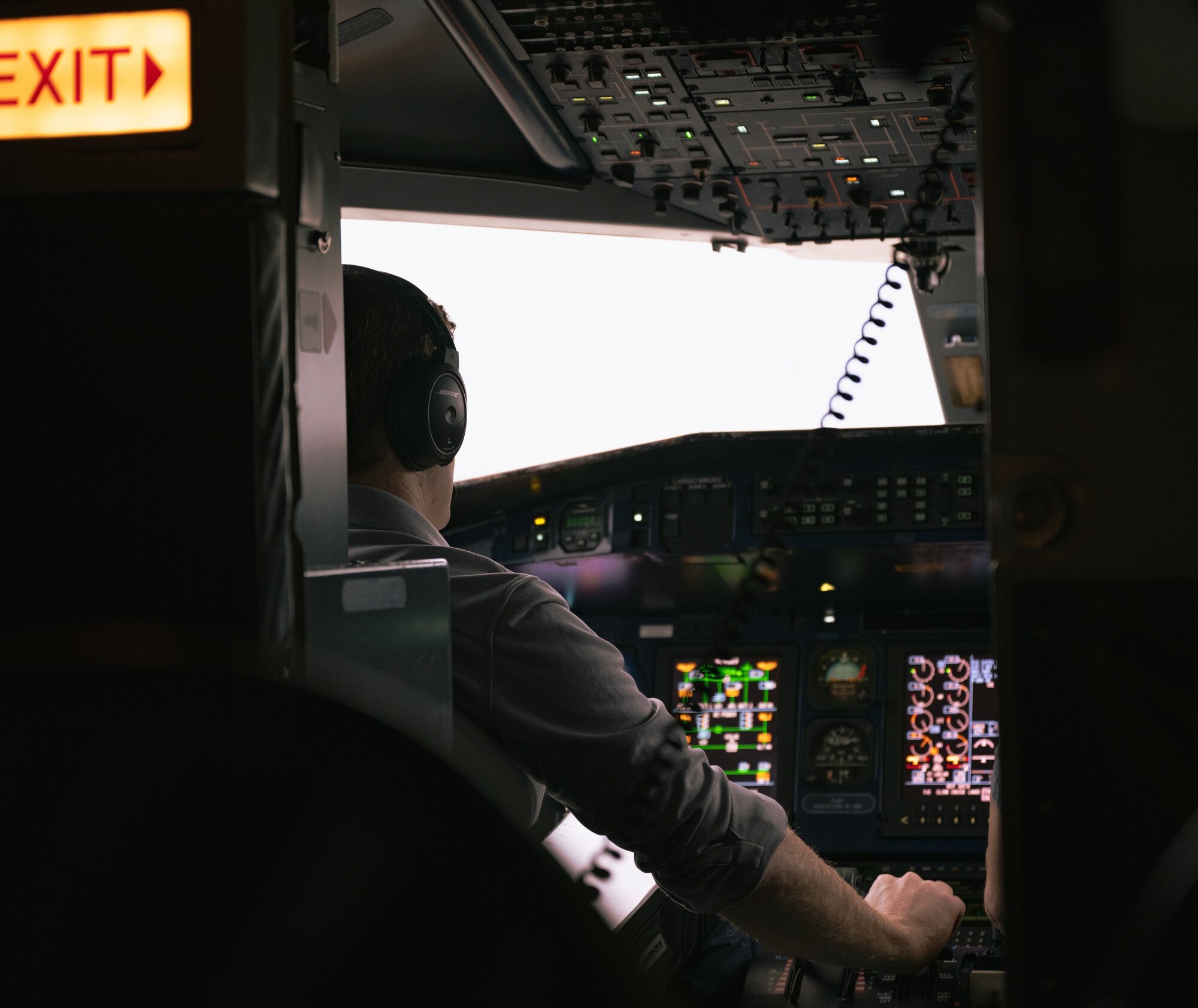 U.S. Air Force Capt. Blake Phillips, 524th Special Operations Squadron C-146A Wolfhound pilot, prepares to take off.