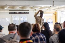 Educators from Recruiting Station (RS) Chicago, RS Twin Cities, RS Milwaukee and RS Indianapolis, experience the one-week long Educators' Workshop (EWS) from February 6 - February 10 aboard various Marine Corps Bases such as Marine Corps Recruit Depot San Diego, Marine Base Camp Pendleton, and Marine Corps Air Station Miramar, California. EWS is designed to inform high school/college educators, community leaders, and communication professionals about the commitment and benefits of service in the U.S. Marine Corps. (U.S. Marine Corps photo by Sgt. Ethan M. LeBlanc)