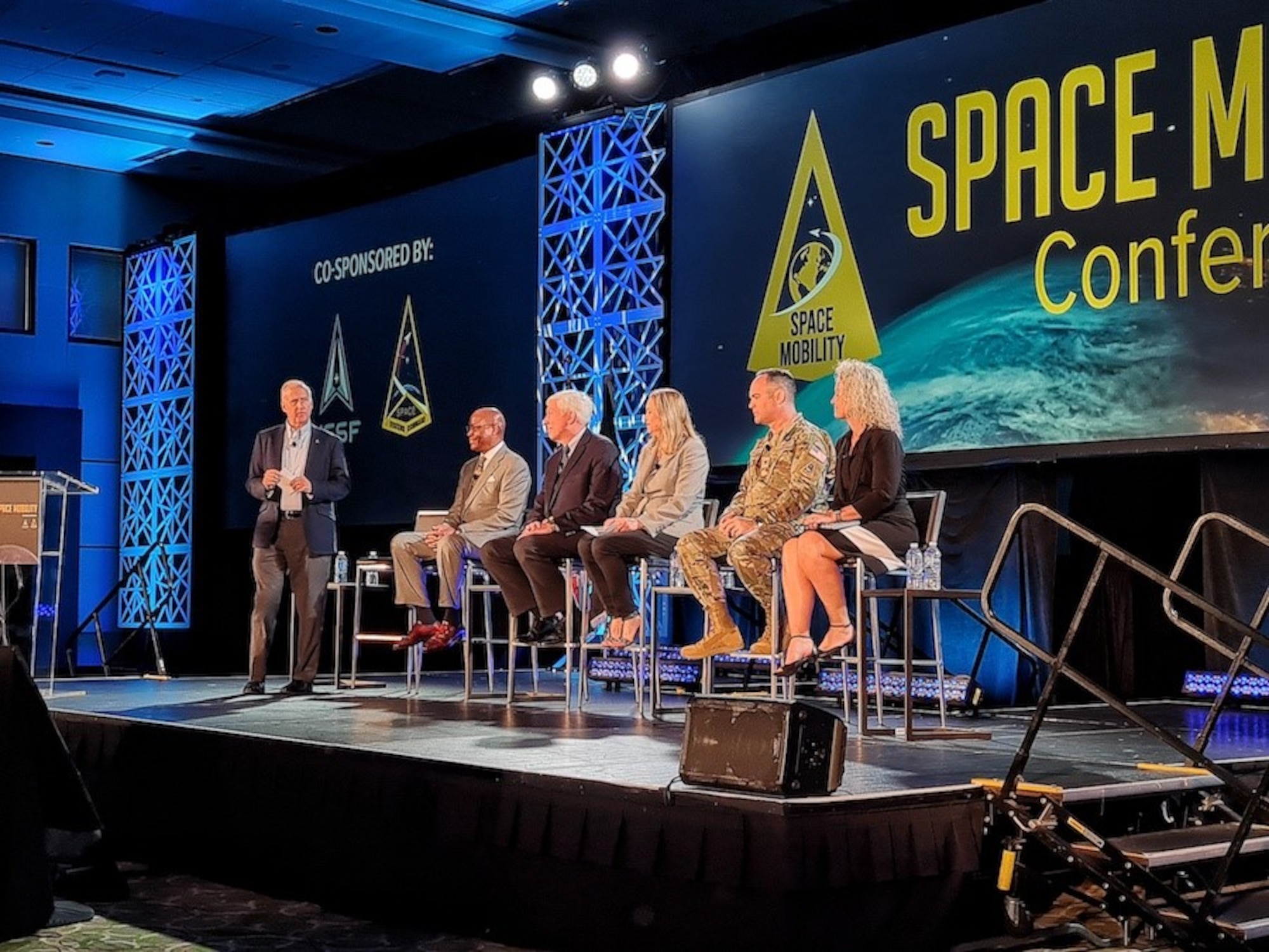Panelists answer questions at Space Mobility Conference 2023, giving insight on the changing landscape of spaceports, the future of launch operations and how Space Systems Command is partnering with industry to create spaceports of the future.
