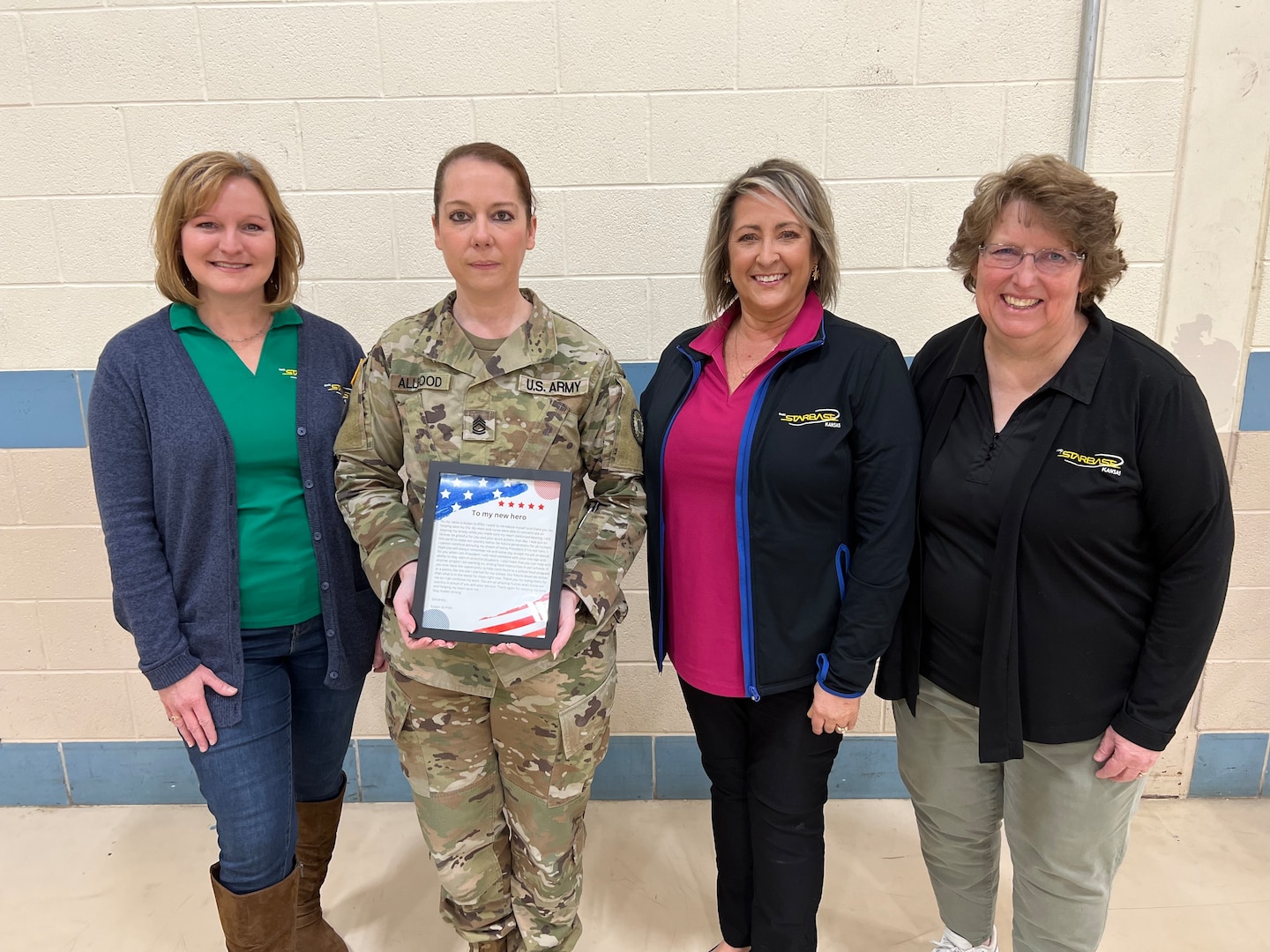 Sgt. 1st Class Tiffany Alligood is the readiness noncommissioned officer and a combat medic with the Kansas Army National Guard’s 1077th Ground Ambulance Company at the Lenexa armory.