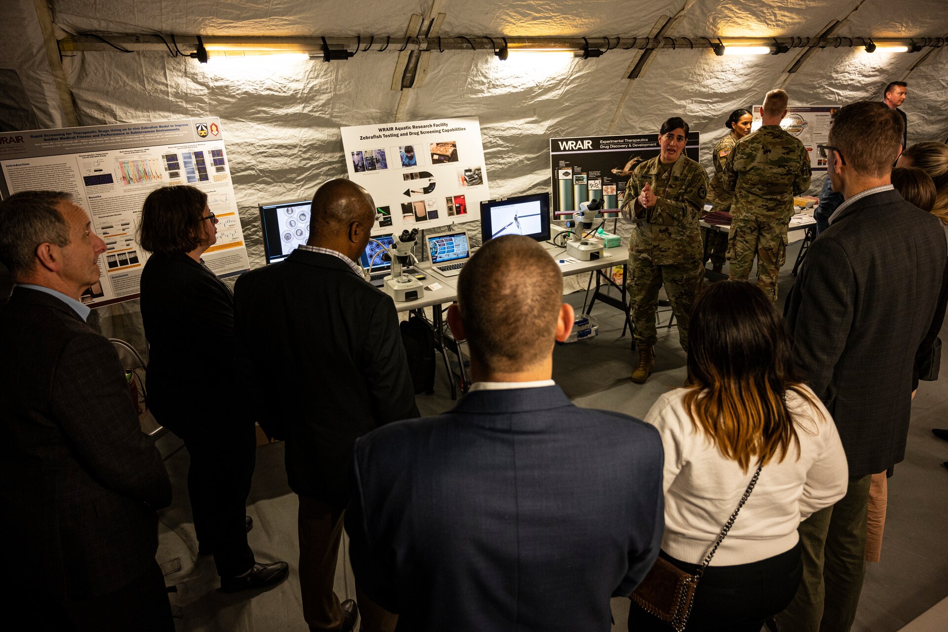 U.S. Army Medical Development teams demonstrate latest tech to Dwight D. Eisenhower School visitors.