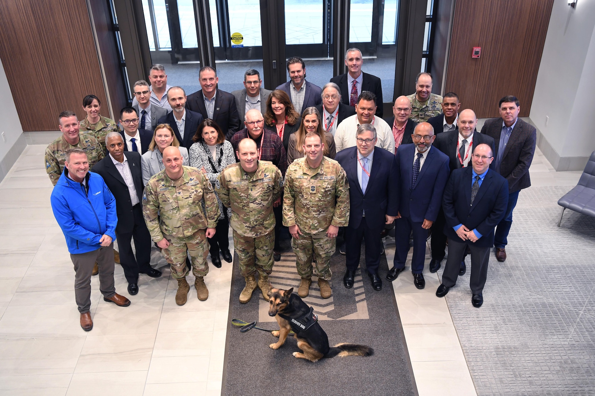 Commercial partners from the Combined Force Space Component Command Commercial Integration Cell gather with military representatives from CFSCC and U.S. Space Command for a CIC executive summit in Herndon, VA, Jan 25, 2022. CFSCC’s CIC enables operational and technology exchange between US Space Command and commercial partners, which helps USSPACECOM mitigate capability gaps while improving and maintaining advantages over competitors. (U.S. Space Force photo by Capt. Erin Leon)