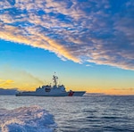 Coast Guard Cutter Munro (WMSL 755) arrived in Juneau, Alaska, for a scheduled port visit Feb. 27, 2023. Commissioned in 2017, Munro is one of four Coast Guard legend class national security cutters homeported in Alameda. U.S. Coast Guard photo by Lt.j.g. Gunner Smith.