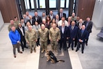 Commercial partners from the Combined Force Space Component Command Commercial Integration Cell gather with military representatives from CFSCC and U.S. Space Command for a CIC executive summit in Herndon, VA, Jan 25, 2022. CFSCC’s CIC enables operational and technology exchange between US Space Command and commercial partners, which helps USSPACECOM mitigate capability gaps while improving and maintaining advantages over competitors. (U.S. Space Force photo by Capt. Erin Leon)