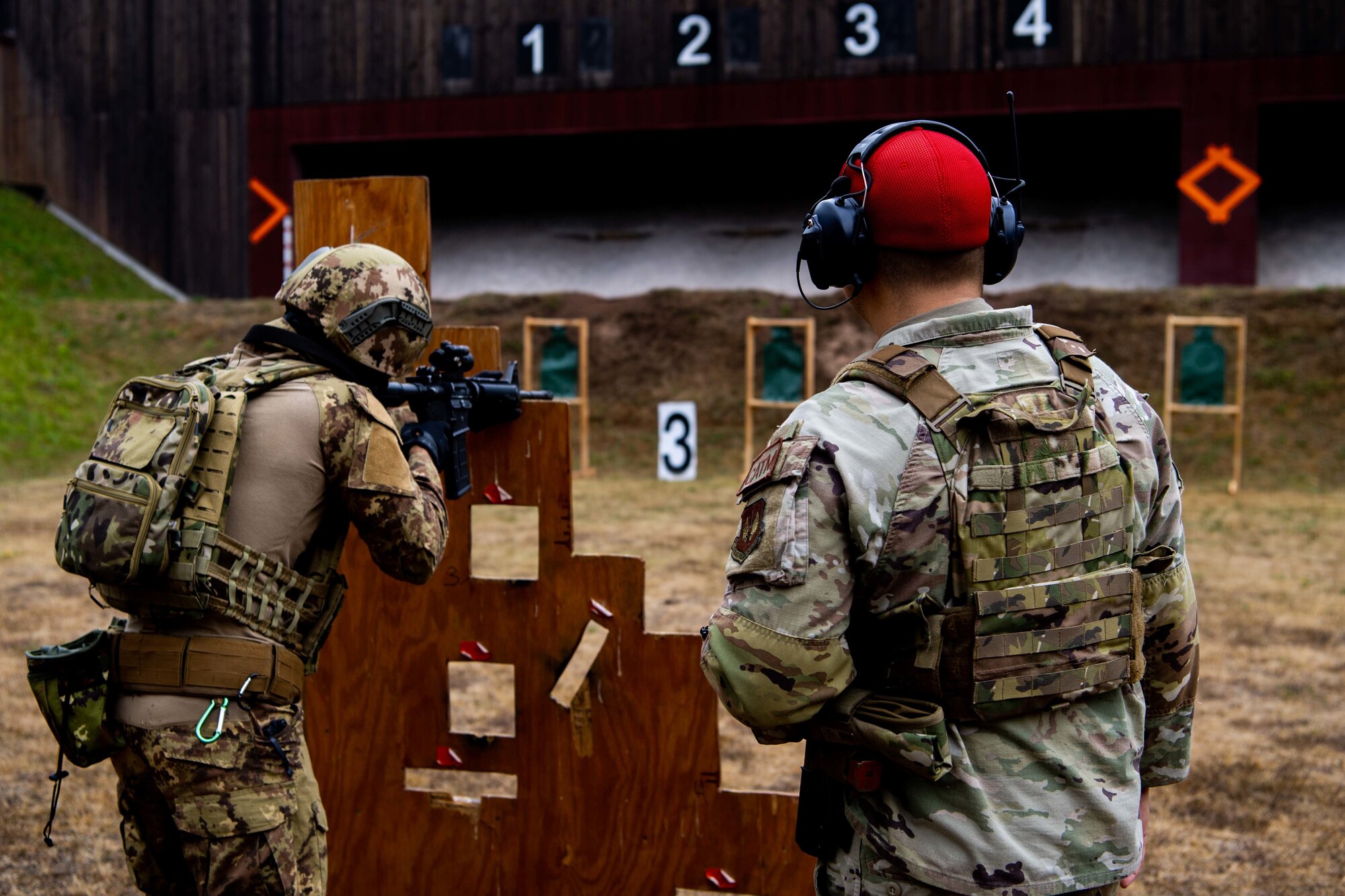 435th Security Forces Squadron instructor, assist students during training
