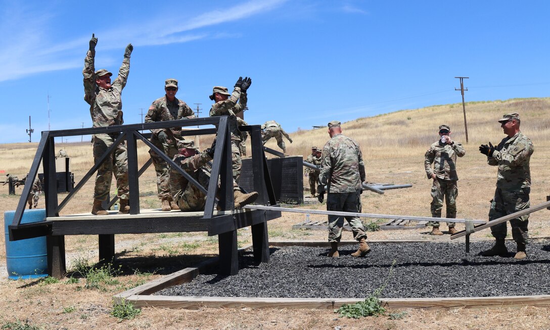 63rd Readiness Division Soldiers complete leadership reaction course during annual training