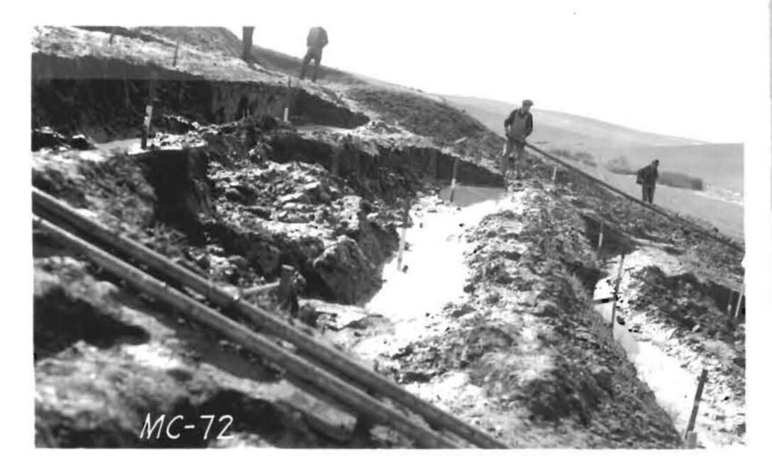 Photo of the Mill Creek project during construction. The project was completed in 1942 and is the oldest project in the Walla Walla District.