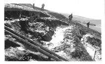 Photo of the Mill Creek project during construction. The project was completed in 1942 and is the oldest project in the Walla Walla District.