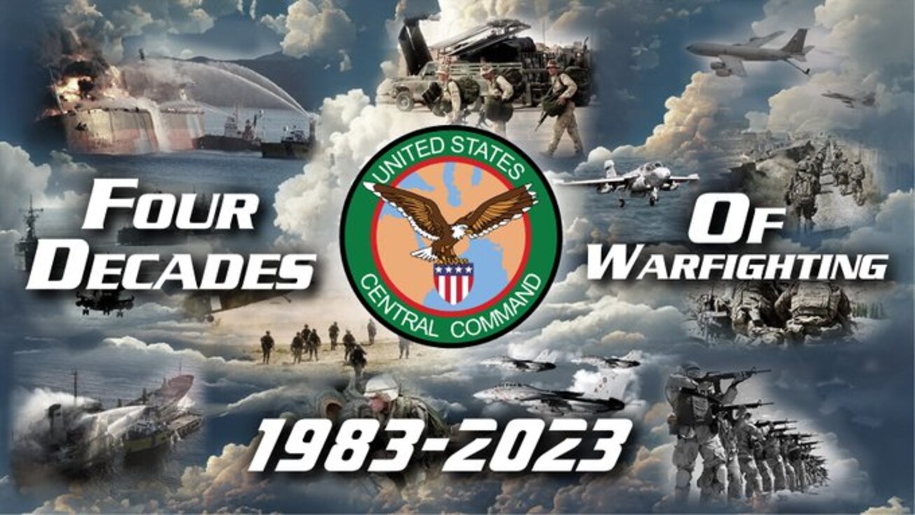 U.S. Central Command graphic celebrating 40th anniversary