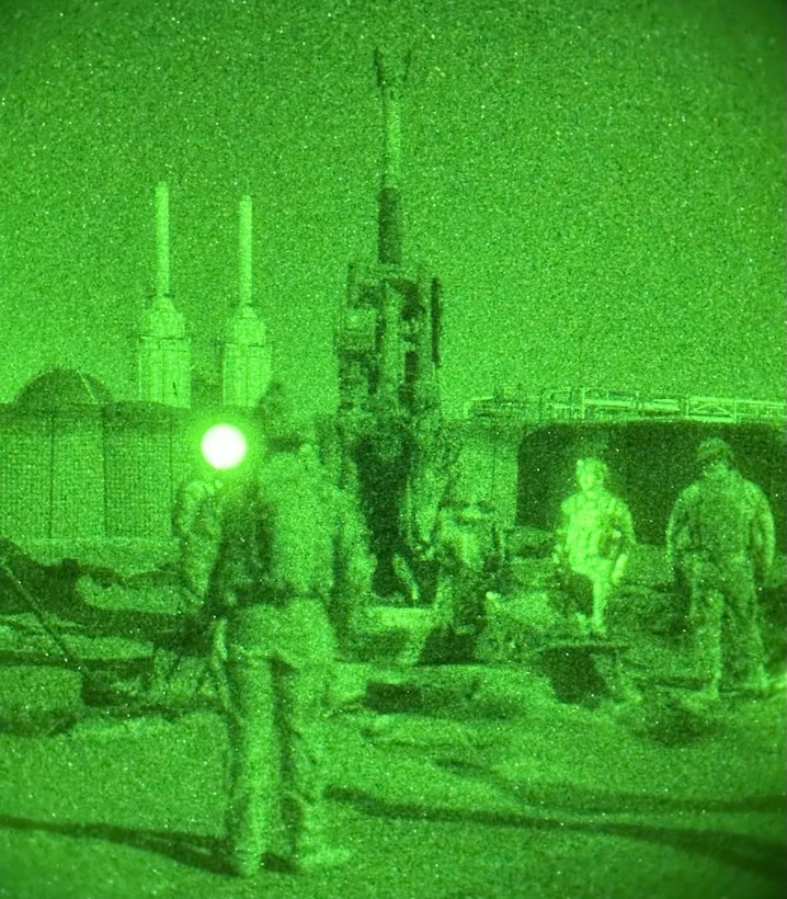 Soldiers from 1st Battalion, 125th Infantry Regiment, 37th Infantry Brigade Combat Team, supporting Combined Joint Task Force - Operation Inherent Resolve, conduct a M777 Howitzer night operational rehearsal exercise in eastern Syria, Jan. 01, 2023. Weapon system validation and readiness maintenance are mission-essential tasks that allow U.S. Army forces to promote and support regional security and stability. (U.S. Army National Guard photo courtesy of Spc. Benjamin Tierney)