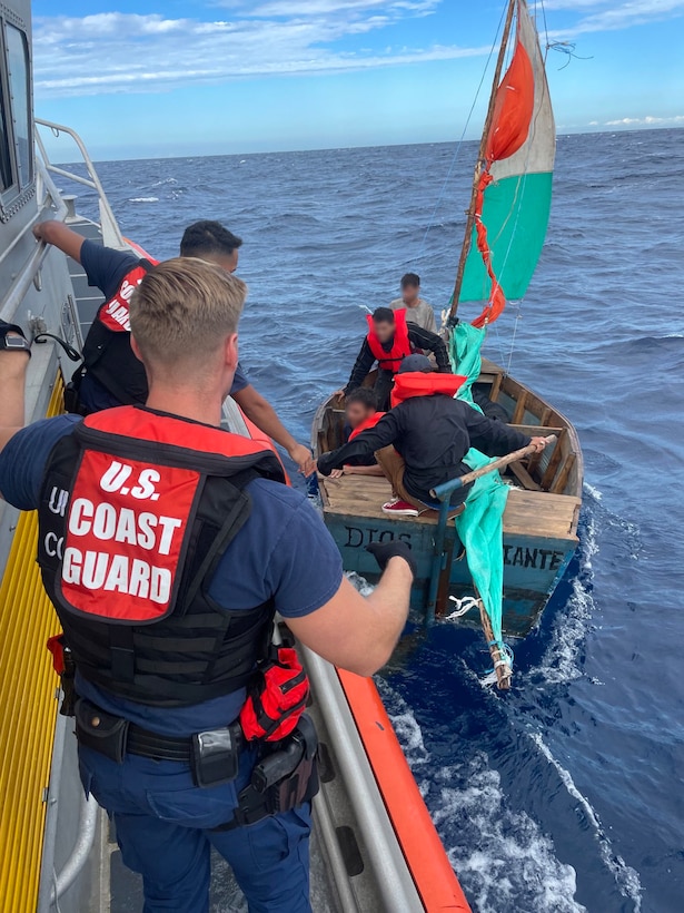 A U.S. Coast Guard Station Miami Beach law enforcement crew interdicts an illegal migrant voyage near Sands Key, Florida, Dec. 23, 2022. The people were repatriated to Cuba on Dec. 28, 2022.