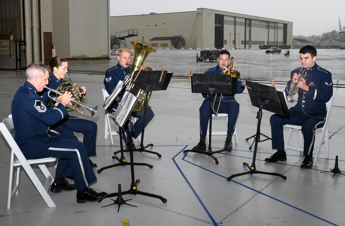A photo of the band playing a song.