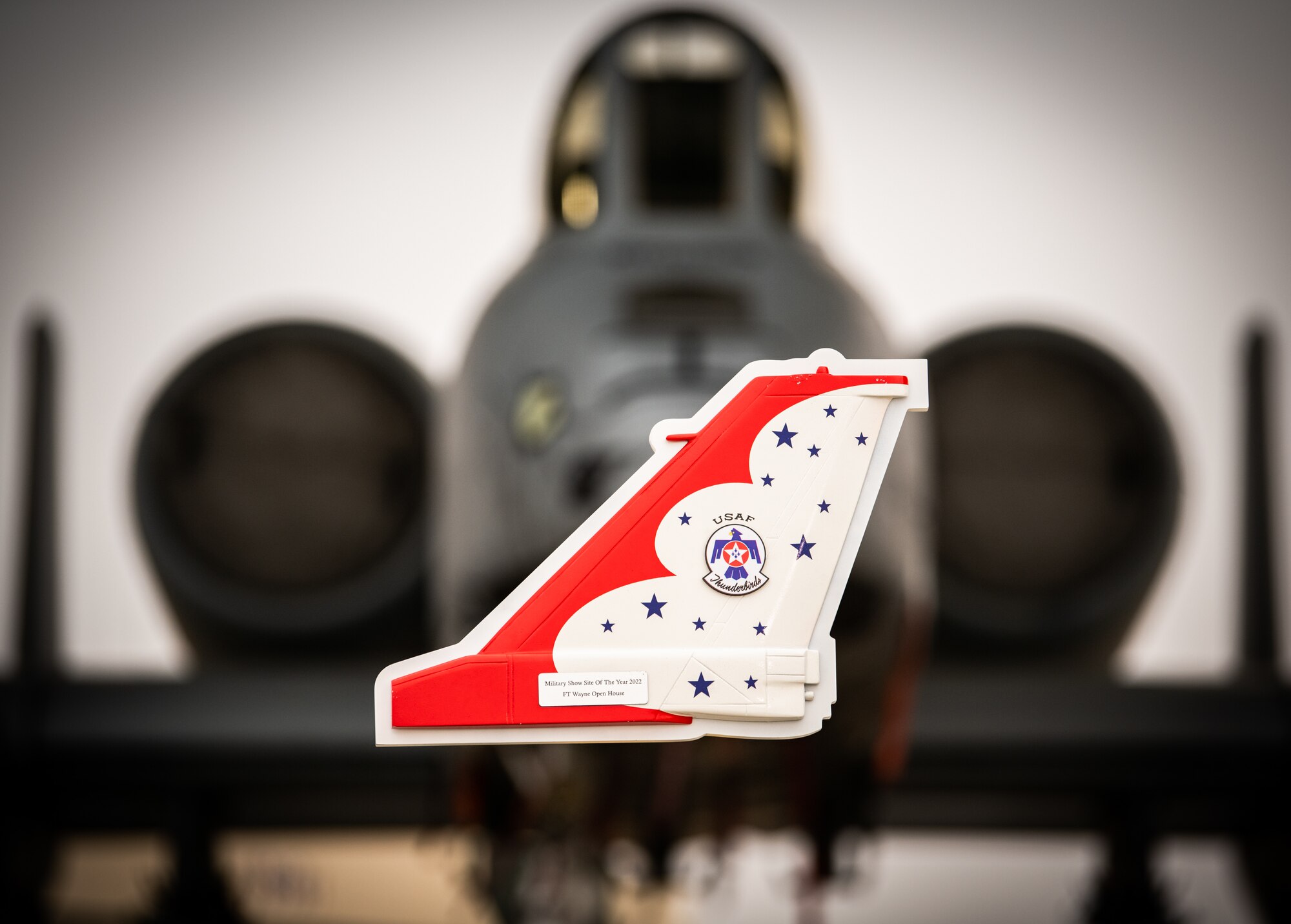The U.S. Air Force Thunderbirds announced the Fort Wayne Air Show as the "Military Show Site of the Year" for the 2022 show season Dec. 21, 2022 at the 122nd Fighter Wing, Fort Wayne, Indiana. This marks an unprecedented two consecutive air shows the Fort Wayne Air Show has received the prestigious award, last receiving the award for the 2019 Fort Wayne Air Show. (U.S. Air National Guard photo by Master Sgt. William Hopper)