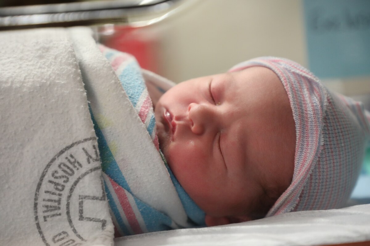 A newborn at an Army hospital in Korea.