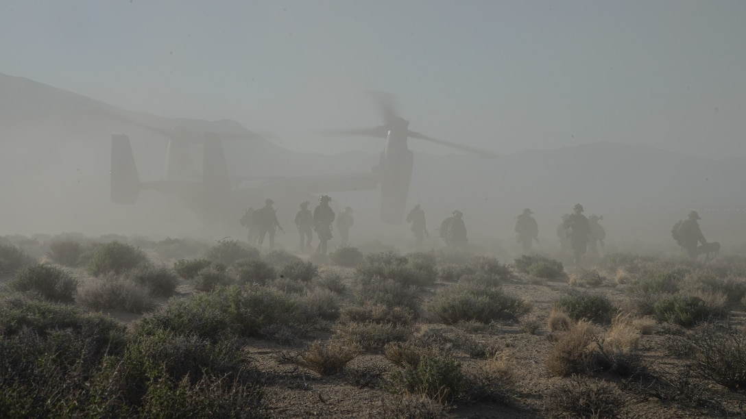 1st Special Forces Division exit an MV-22B Osprey aircraft