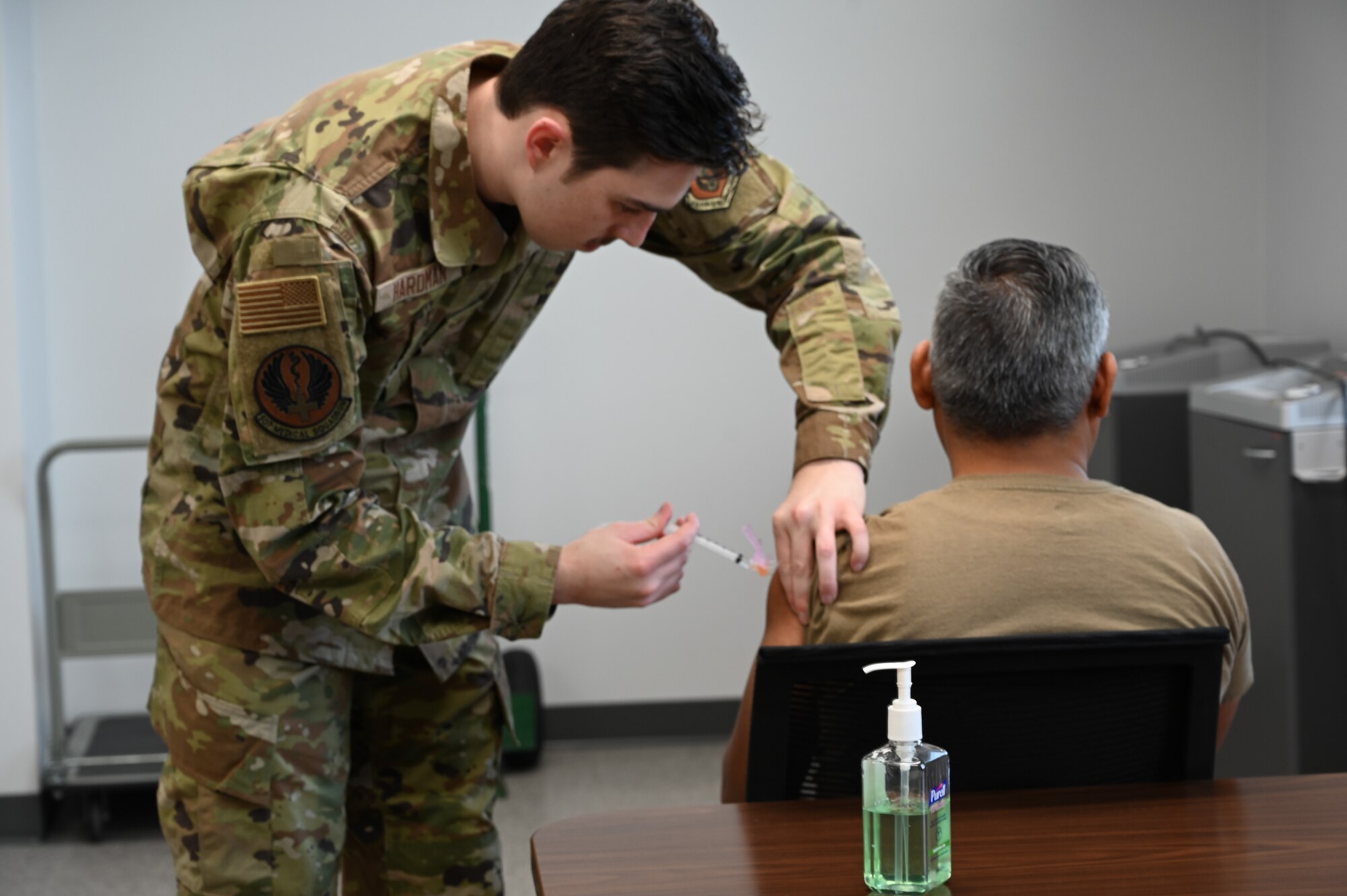 Airman getting vaccine