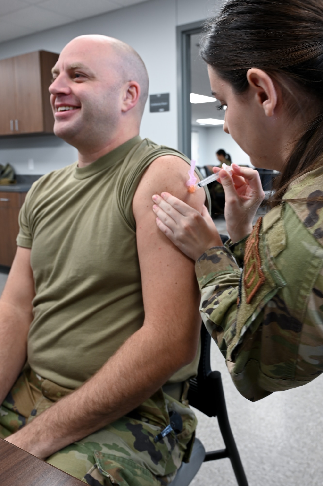 Airman getting vaccine