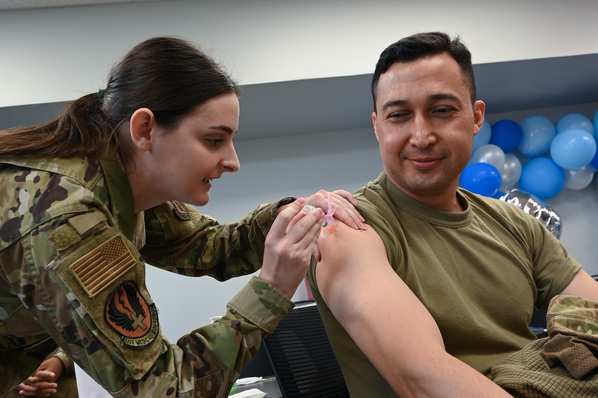 Airman getting vaccine