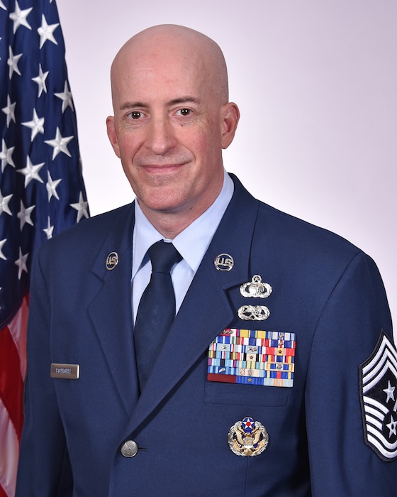 Official photograph of 175th Wing Command Chief Master Sgt. James Bottorff.