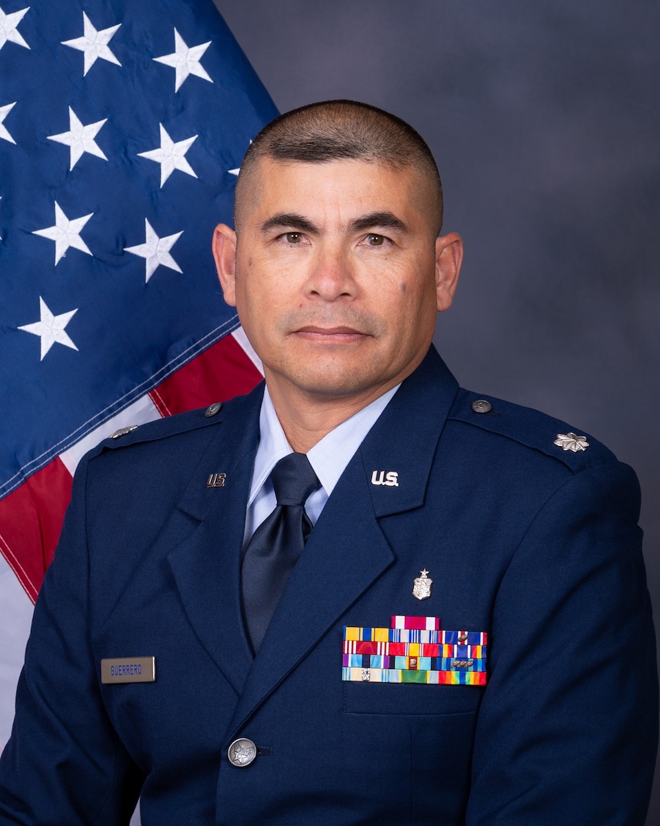 Lt Col Ronnie R. Guerrero is the 624th Aerospace Medicine Flight commander, Andersen AFB, Guam. He leads a flight of flight physicians, nurse practitioners, nurses, and technicians in the fields of Dentistry, Health Services, Nursing, Optometry, Training, Medical Readiness and Logistics, and Phlebotomy. He is also the Credentials Monitor and Self-Inspection Officer. Lt Col Guerrero manages the full scope of unit-wide readiness and UE Inspection preparation and compliance.