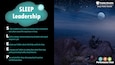 The Army Public Health Center identifies sleep as a critical part of the Performance Triad of sleep, activity and nutrition as well as a key element of Holistic Health and Fitness or H2F. Army Leaders are encouraged to practice these five SLEEP Leadership skills, which are also outlined in Army Field Manual 7-22