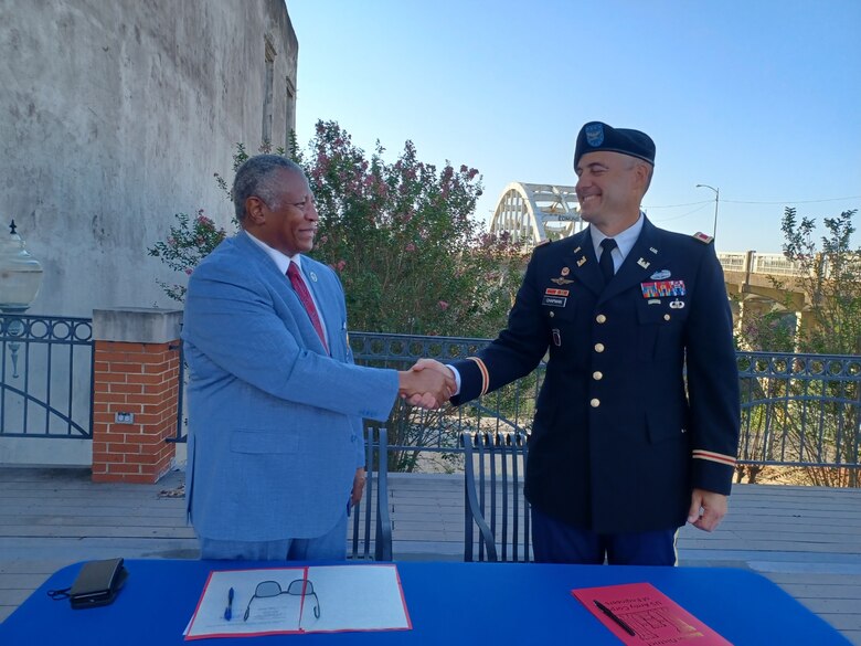 Two men shaking hands