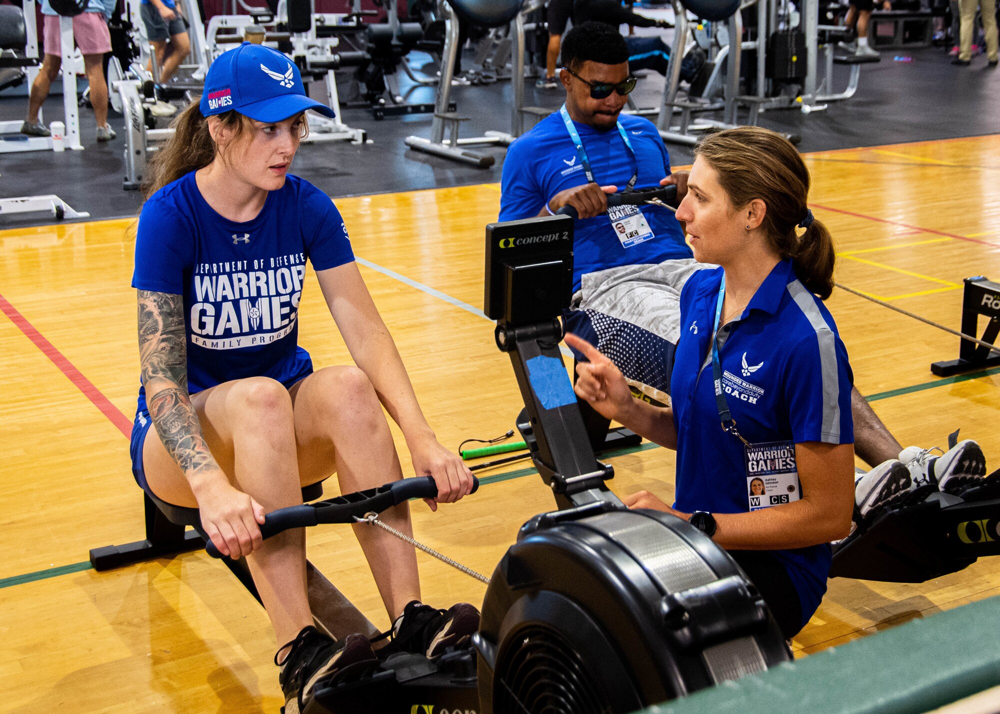 Two women speak at The Warrior Games.