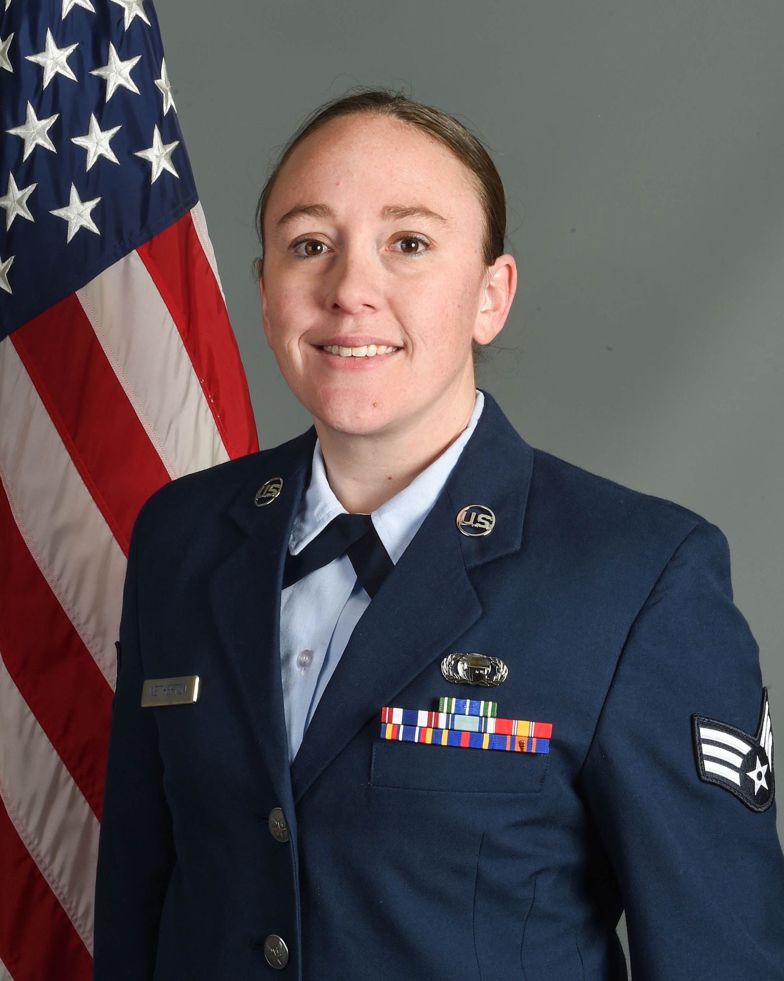 Senior Airman Melissa Netherton poses for a photo