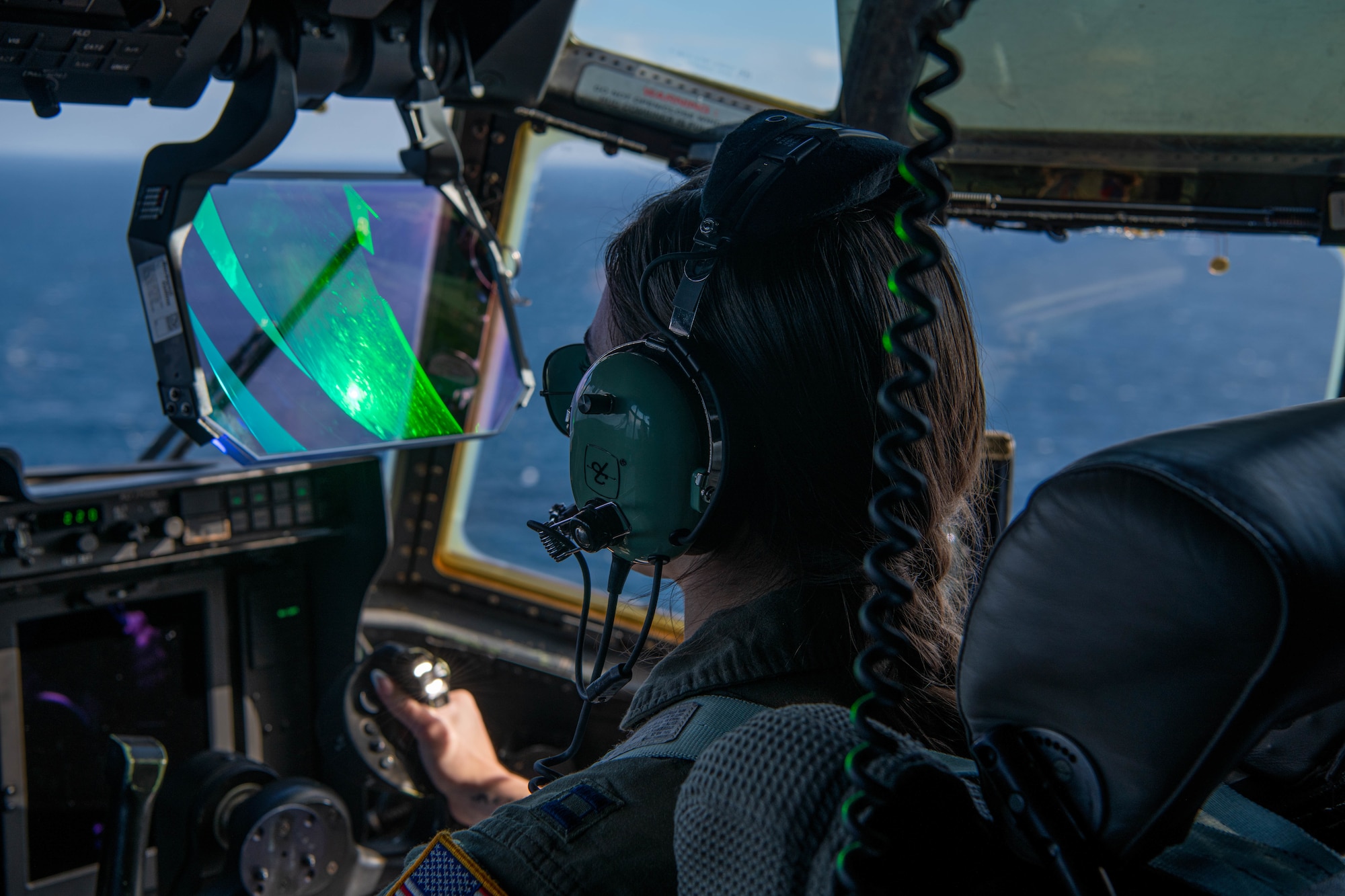 A pilot operates an aircraft.