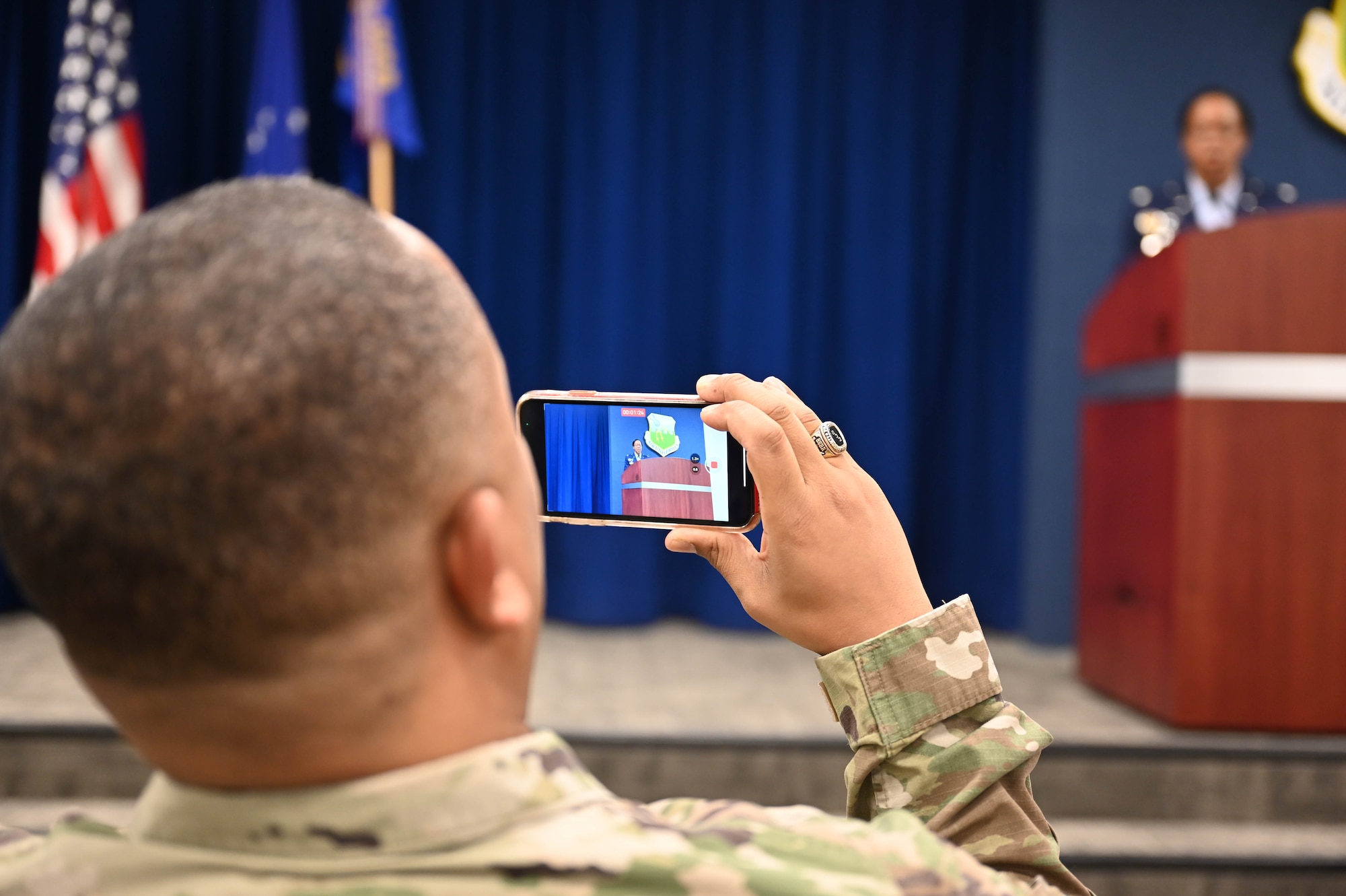 a person records another person speaking