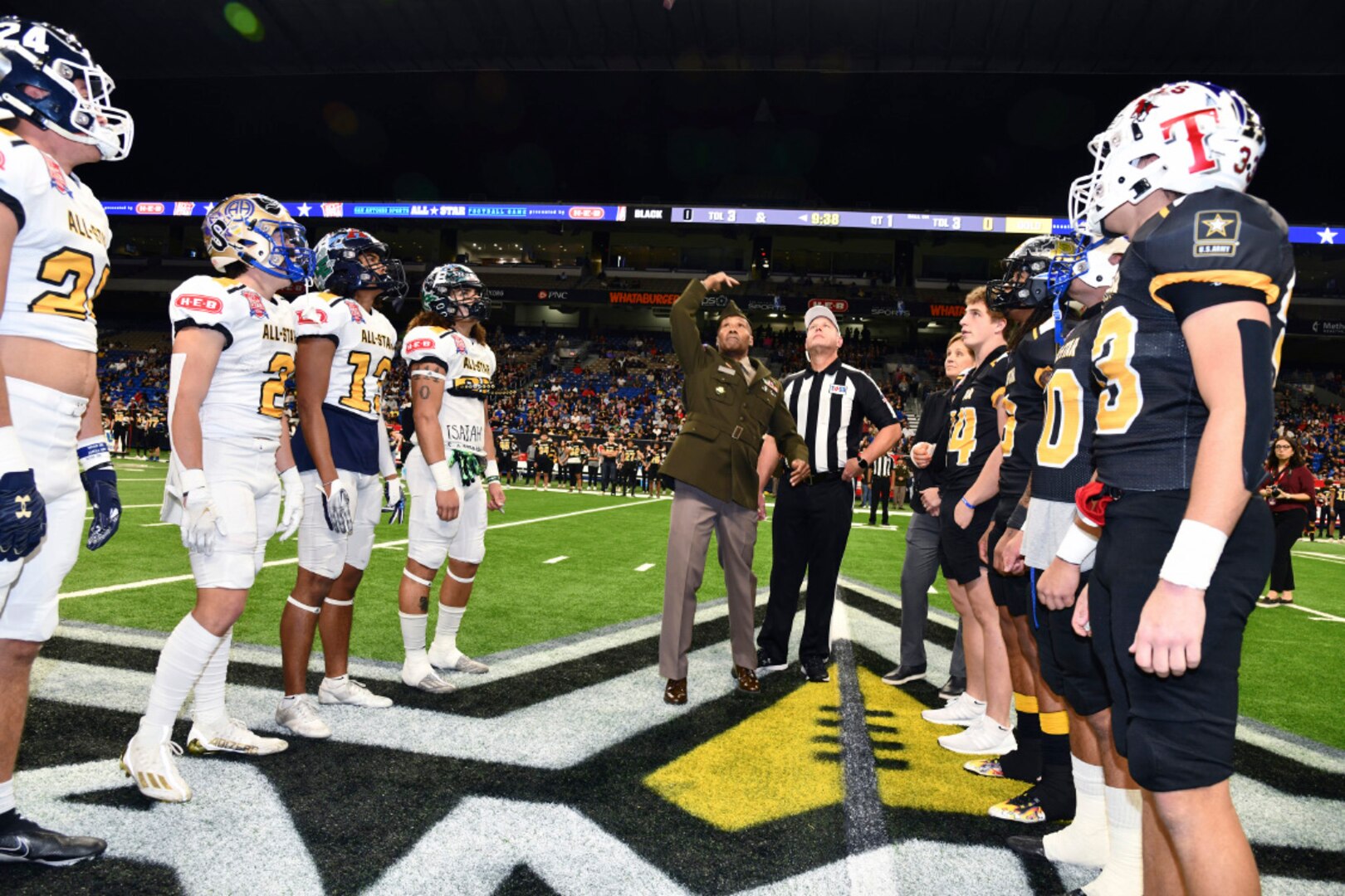 MEDCoE commanding general swears in recruits at San Antonio Sports All-Star Football Game