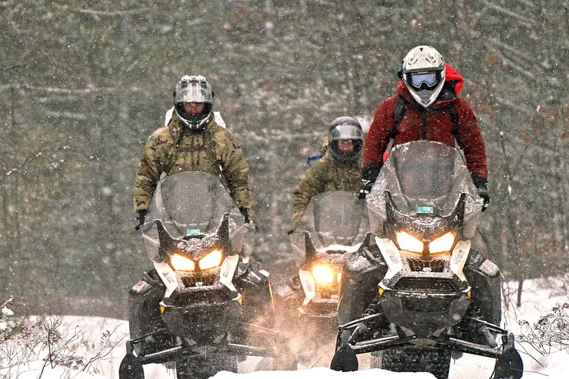 Special Forces Soldiers Conduct Snowmobile Training in Northern Michigan