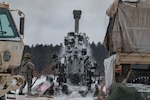 Bravo Battery, 120th Field Artillery Regiment, 32nd Infantry Brigade Combat Team, Wisconsin National Guard, conducted a fires mission at Camp Grayling, Mich., Jan. 24. 2022, during Northern Strike 22-1. The 2023 version is scheduled at the National All-Domain Warfighting Center Jan. 20-29.