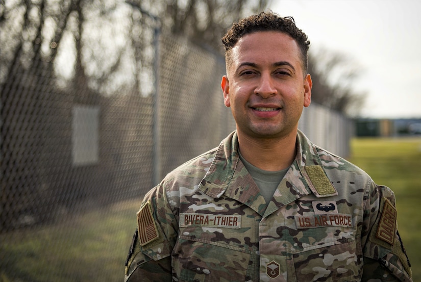 U.S. Air Force Master. Sgt. Kenneth Rivera-Ithier, a Deployed Aircraft Ground Response Element member with the 193rd Special Operations Security Forces Squadron, poses for a photo Jan. 8, 2023, in Middletown, Pennsylvania. Rivera-Ithier used his military training to assist him in saving the life of a family member over the holidays. (U.S. Air National Guard photo by Tech. Sgt. Tony Harp)