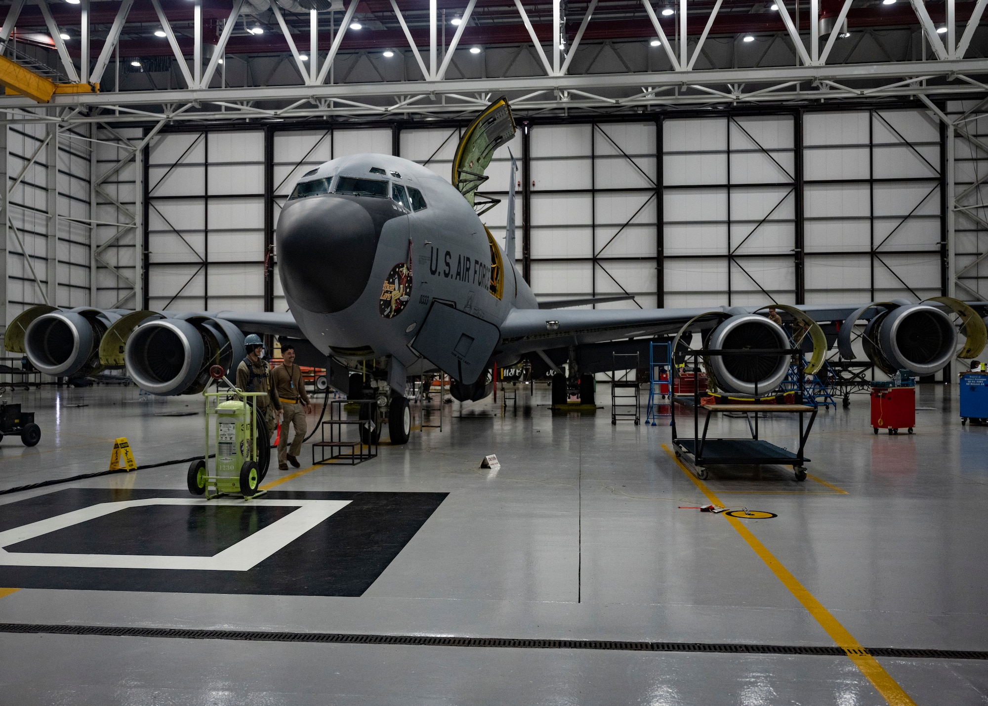 Maintenance Airmen routinely perform preventative maintenance on the KC-135 to ensure mission and operational readiness.