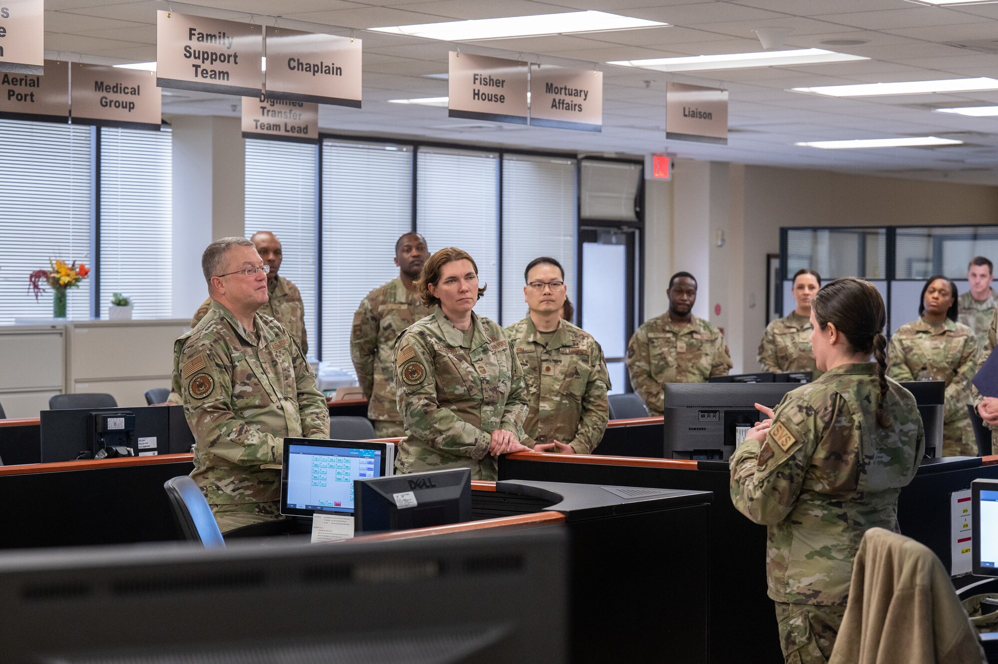 Chaplain (Maj. Gen.) Randall Kitchens and Chief Master Sgt. Sadie Chambers visit AFMAO